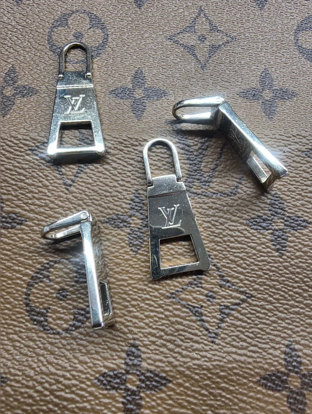 Louis Vuitton Gold-Tone LV Zipper Pull Charms (Set of 4)